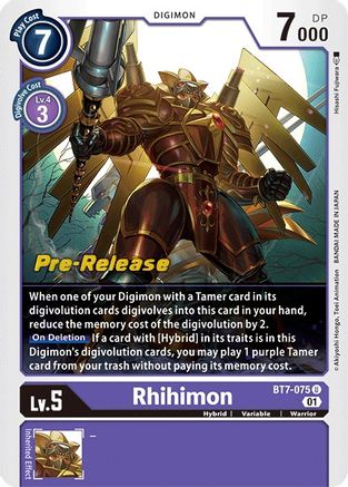 Rhihimon (BT7-075) [Next Adventure Pre-Release Cards] Foil - Deck Out Gaming