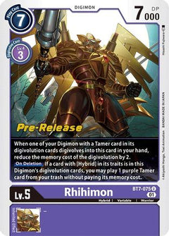 Rhihimon (BT7-075) [Next Adventure Pre-Release Cards] Foil - Deck Out Gaming