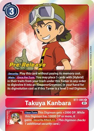 Takuya Kanbara (BT7-085) [Next Adventure Pre-Release Cards] Foil - Deck Out Gaming