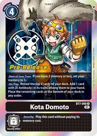 Kota Domoto (BT7-090) [Next Adventure Pre-Release Cards] Foil - Deck Out Gaming