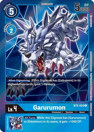 Garurumon (Event Pack 2) (BT5-024) [Battle of Omni] Foil - Deck Out Gaming