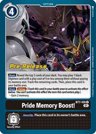 Pride Memory Boost! (BT7-105) [Next Adventure Pre-Release Cards] Foil - Deck Out Gaming