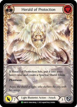 Herald of Protection (Red) - FAB029 (FAB029) [Flesh and Blood: Promo Cards] Rainbow Foil - Deck Out Gaming