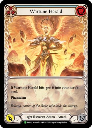 Wartune Herald (Blue) (Extended Art) - FAB037 (FAB037) [Flesh and Blood: Promo Cards] Rainbow Foil - Deck Out Gaming
