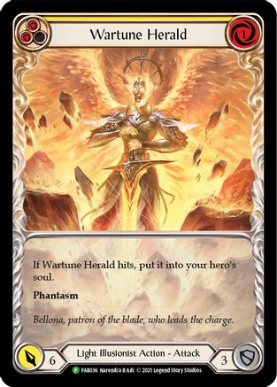 Wartune Herald (Yellow) (Extended Art) -  FAB036 (FAB036) [Flesh and Blood: Promo Cards] Rainbow Foil - Deck Out Gaming
