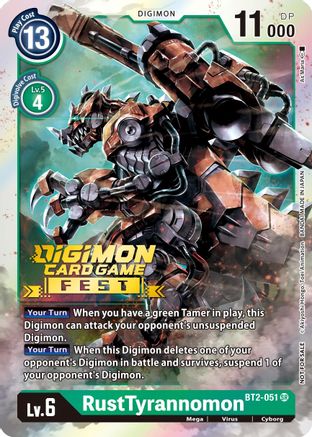 RustTyrannomon (Digimon Card Game Fest 2022) (BT2-051) [Release Special Booster] Foil - Deck Out Gaming