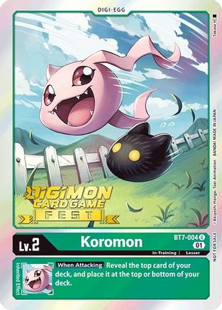 Koromon (Digimon Card Game Fest 2022) (BT7-004) [Next Adventure] Foil - Deck Out Gaming