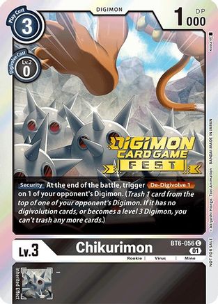 Chikurimon (Digimon Card Game Fest 2022) (BT6-056) [Double Diamond] Foil - Deck Out Gaming