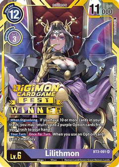 Lilithmon (Digimon Card Game Fest 2022 Winner) (BT3-091) [Release Special Booster] Foil - Deck Out Gaming