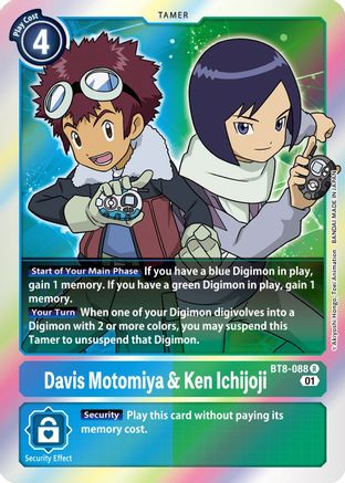 Davis Motomiya & Ken Ichijoji (BT8-088) [New Awakening] Foil - Deck Out Gaming