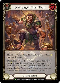 Even Bigger Than That! (Red) - FAB058 (FAB058) [Flesh and Blood: Promo Cards] Rainbow Foil - Deck Out Gaming