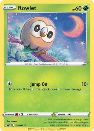 Rowlet - SWSH220 (SWSH220) [SWSH: Sword & Shield Promo Cards] Holofoil - Deck Out Gaming