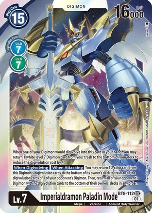 Imperialdramon Paladin Mode (BT8-112) [New Awakening] Foil - Deck Out Gaming