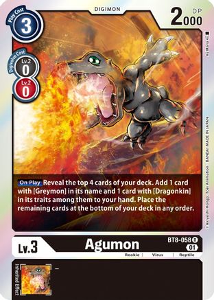 Agumon (BT8-058) [New Awakening] Foil - Deck Out Gaming