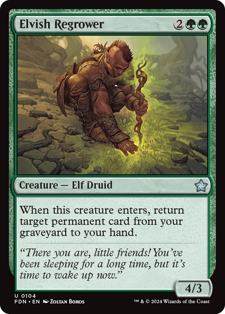 Elvish Regrower (104) [Foundations] foil - Deck Out Gaming
