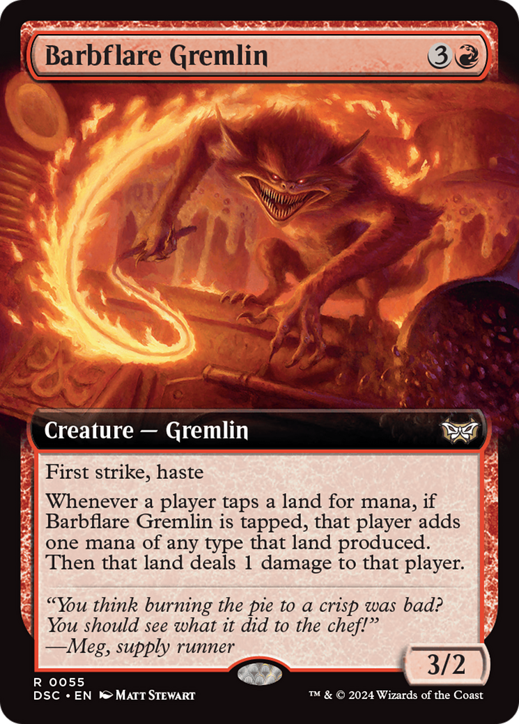 Barbflare Gremlin (Extended Art) (55) [Duskmourn: House of Horror Commander] - Deck Out Gaming