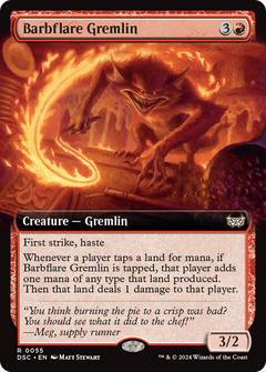 Barbflare Gremlin (Extended Art) (55) [Duskmourn: House of Horror Commander] - Deck Out Gaming