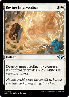 Bovine Intervention (6) [Outlaws of Thunder Junction] foil - Deck Out Gaming
