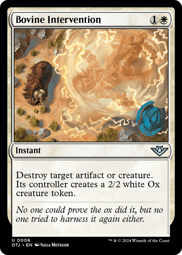 Bovine Intervention (6) [Outlaws of Thunder Junction] foil - Deck Out Gaming
