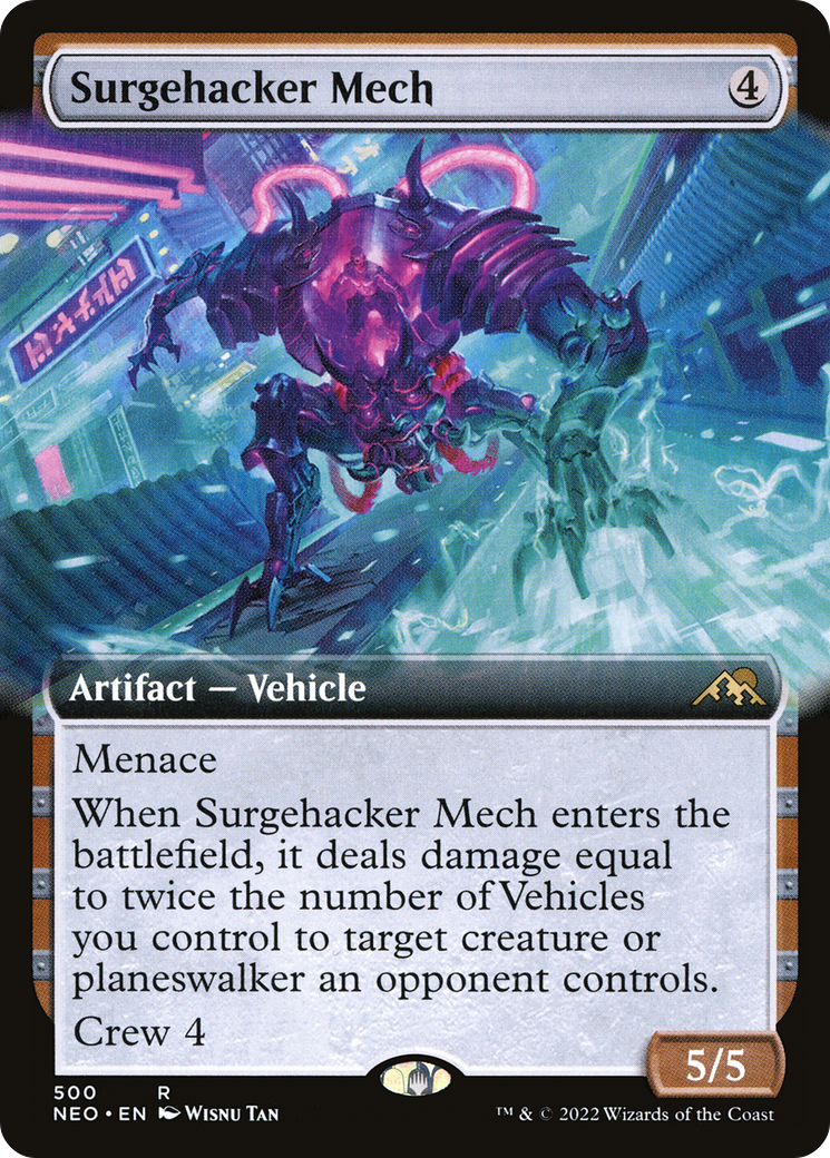 Surgehacker Mech (Extended Art) (500) [Kamigawa: Neon Dynasty] foil - Deck Out Gaming