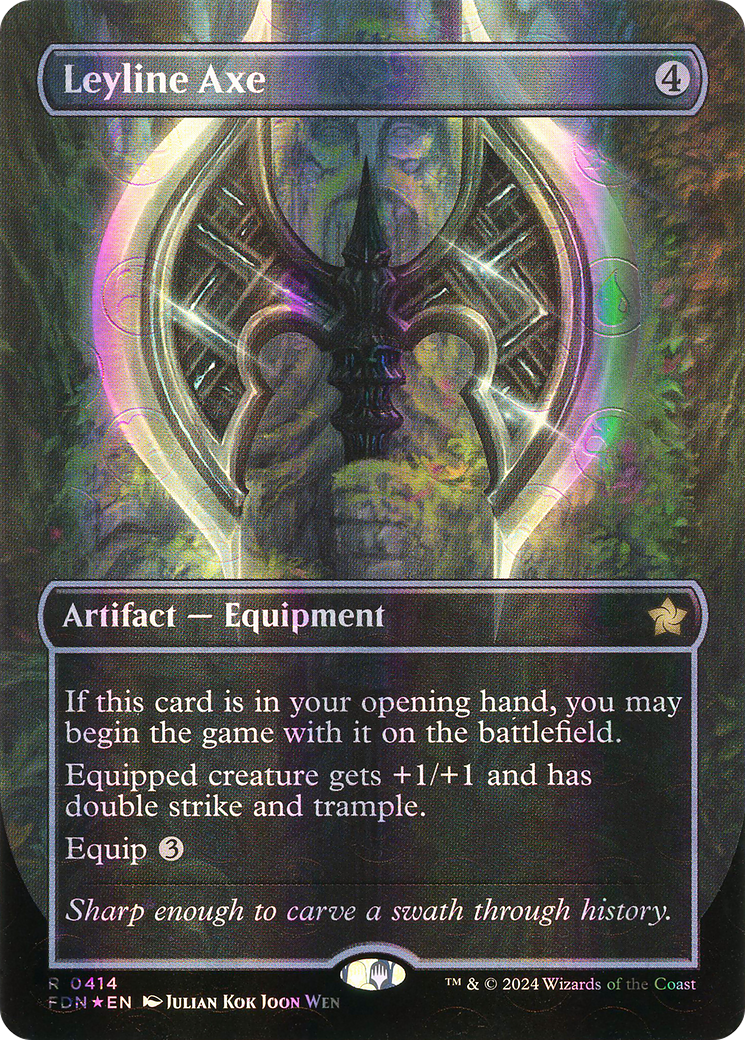 Leyline Axe (Borderless) (Mana Foil) (414) [Foundations] foil - Deck Out Gaming
