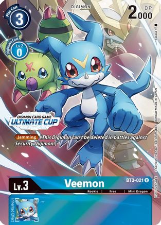 Veemon - BT3-021 (Ultimate Cup 2022) (BT3-021) [Release Special Booster] Foil - Deck Out Gaming