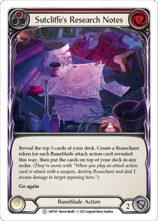 Sutcliffe's Research Notes (Red) (1HP297) [History Pack Vol.1] - Deck Out Gaming