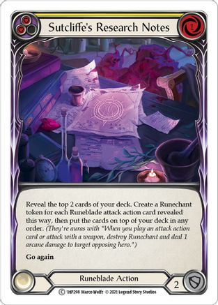 Sutcliffe's Research Notes (Yellow) (1HP298) [History Pack Vol.1] - Deck Out Gaming