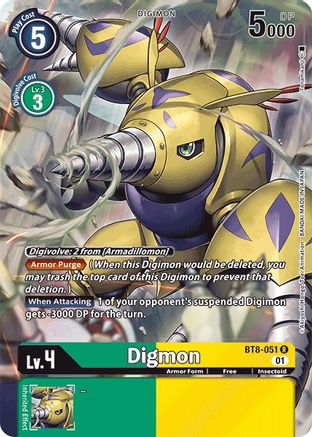 Digmon (Alternate Art) (BT8-051) [New Awakening] Foil - Deck Out Gaming