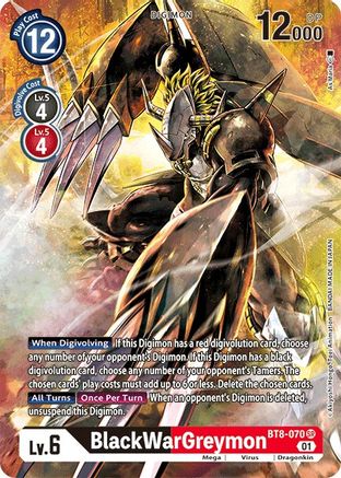 BlackWarGreymon (Alternate Art) (BT8-070) [New Awakening] Foil - Deck Out Gaming