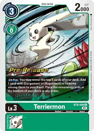 Terriermon (BT8-046) [New Awakening Pre-Release Cards] Foil - Deck Out Gaming