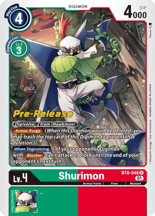 Shurimon (BT8-048) [New Awakening Pre-Release Cards] Foil - Deck Out Gaming