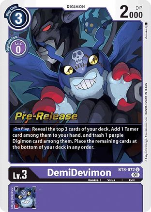 DemiDevimon (BT8-072) [New Awakening Pre-Release Cards] Foil - Deck Out Gaming