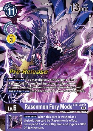 Rasenmon Fury Mode (BT8-081) [New Awakening Pre-Release Cards] Foil - Deck Out Gaming