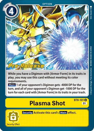 Plasma Shot (BT8-101) [New Awakening Pre-Release Cards] Foil - Deck Out Gaming