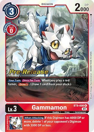 Gammamon (BT8-008) [New Awakening Pre-Release Cards] Foil - Deck Out Gaming