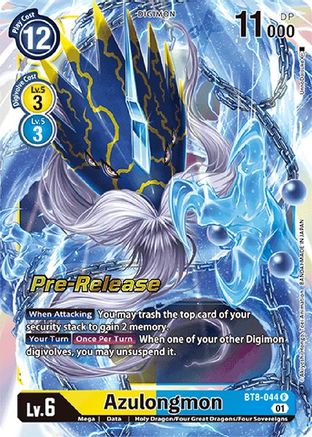 Azulongmon (BT8-044) [New Awakening Pre-Release Cards] Foil - Deck Out Gaming