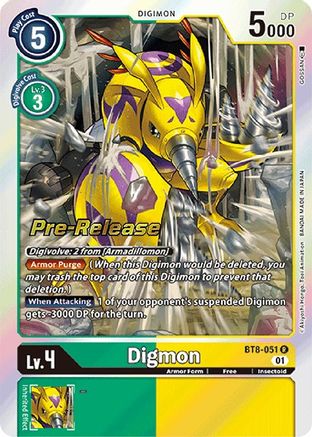 Digmon (BT8-051) [New Awakening Pre-Release Cards] Foil - Deck Out Gaming