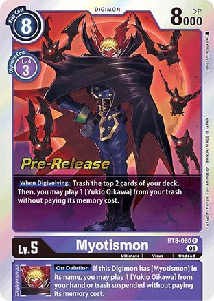 Myotismon (BT8-080) [New Awakening Pre-Release Cards] Foil - Deck Out Gaming