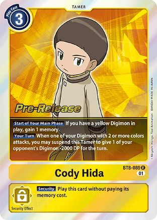 Cody Hida (BT8-089) [New Awakening Pre-Release Cards] Foil - Deck Out Gaming