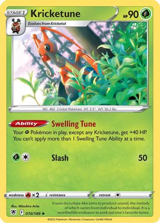 Kricketune (10) [SWSH10: Astral Radiance] Reverse Holofoil - Deck Out Gaming