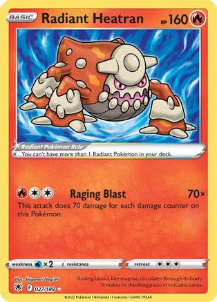 Radiant Heatran (27) [SWSH10: Astral Radiance] Holofoil - Deck Out Gaming