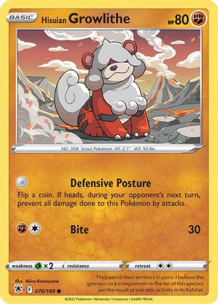 Hisuian Growlithe (70) [SWSH10: Astral Radiance] - Deck Out Gaming