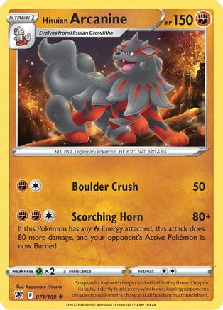 Hisuian Arcanine (71) [SWSH10: Astral Radiance] - Deck Out Gaming