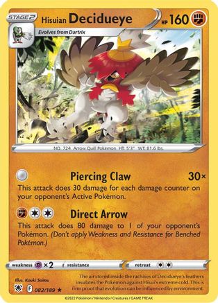 Hisuian Decidueye (82) [SWSH10: Astral Radiance] Holofoil - Deck Out Gaming