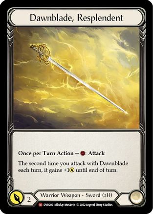 Dawnblade, Resplendent (DVR002) [Classic Battles: Rhinar vs Dorinthea] Cold Foil - Deck Out Gaming