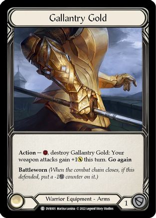 Gallantry Gold (DVR005) [Classic Battles: Rhinar vs Dorinthea] Rainbow Foil - Deck Out Gaming