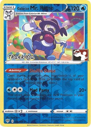 Galarian Mr. Rime - 036/189 (Pokemon League) [Thank You] (36) [Miscellaneous Cards & Products] Reverse Holofoil - Deck Out Gaming