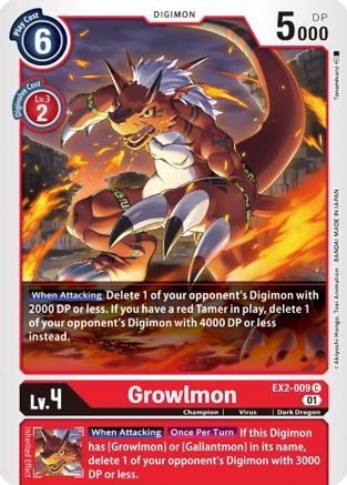 Growlmon (EX2-009) [Digital Hazard] - Deck Out Gaming