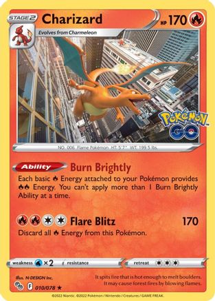Charizard (10) [Pokemon GO] Reverse Holofoil - Deck Out Gaming